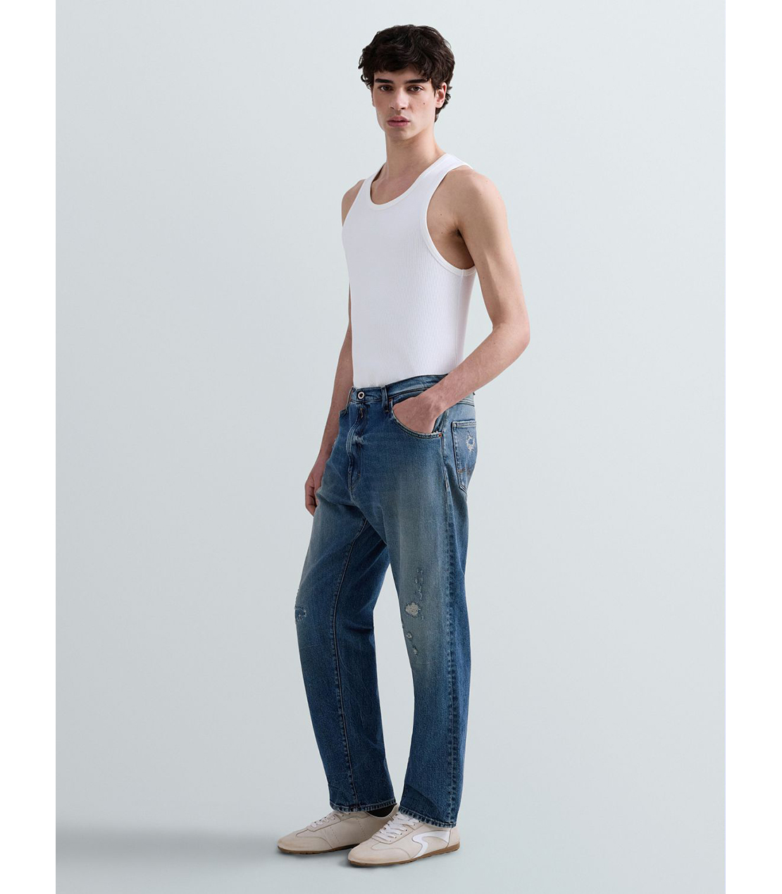 FC BAYERN着用 リラックステーパードWAINE コンフォートストレッチデニム 詳細画像 ブルー 4